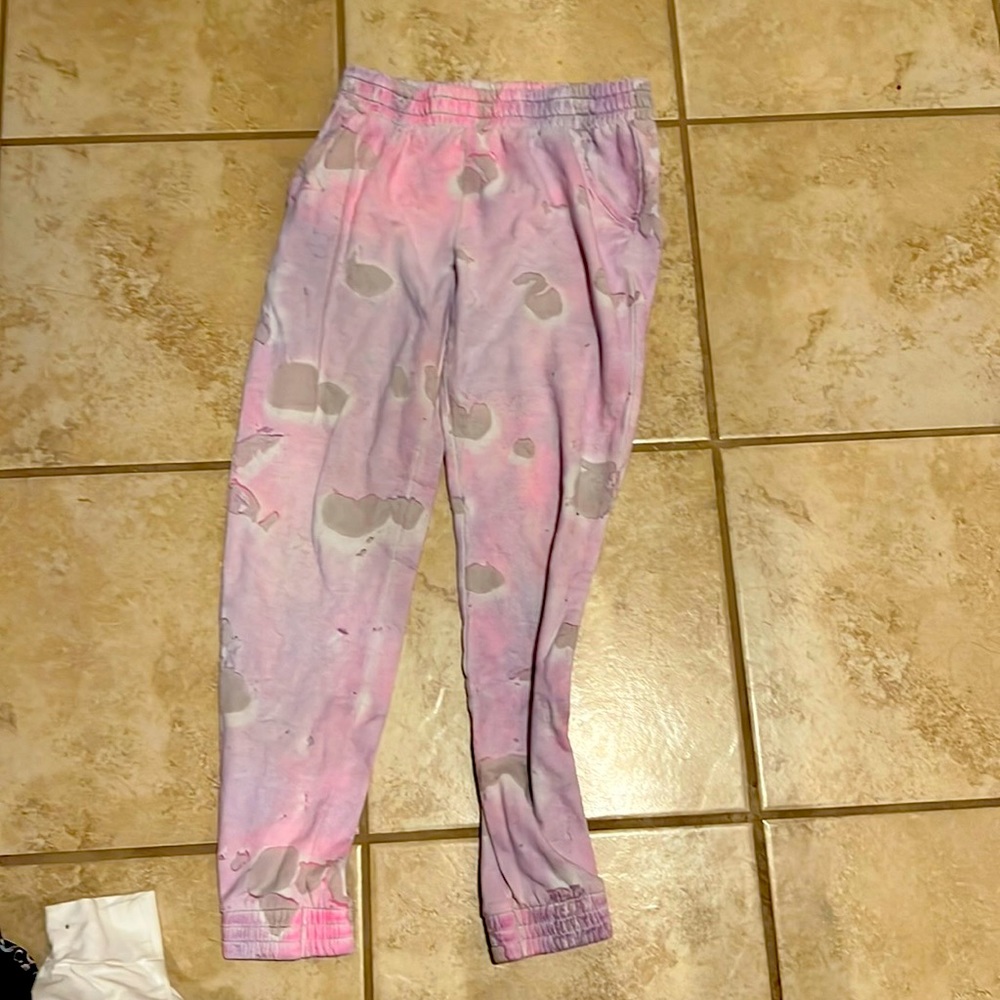 Girls cute pink purple sweatpants comfy wonderfulness